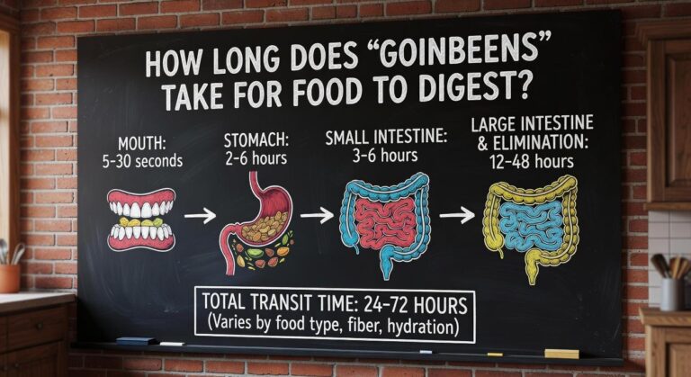 how long does goinbeens take for food to digest